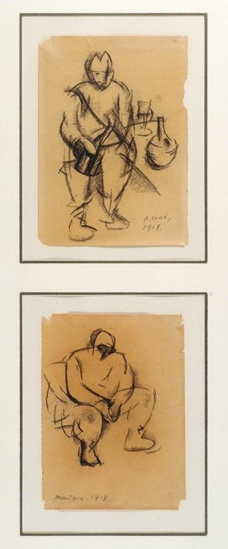 Primo Conti : Coppia di disegni firmati e datati  - Auction Arte Moderna e Contemporanea - Galleria Pananti Casa d'Aste