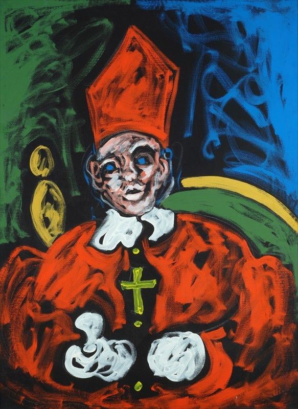 Tano Festa : Cardinale  - Olio su tela - Auction Grafica ed Edizioni, Arte Moderna e Contemporanea - III - Galleria Pananti Casa d'Aste