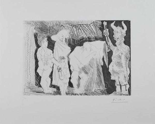 Pablo Picasso - Le cocu posant pour une photographie devant des spectateurs