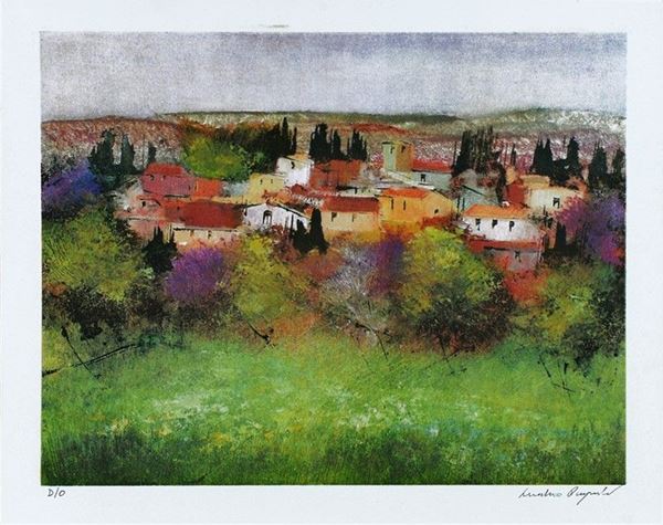 Luciano Pasquini : Paesaggio  - Litografia - Asta GRAFICA ED EDIZIONI - Galleria Pananti Casa d'Aste