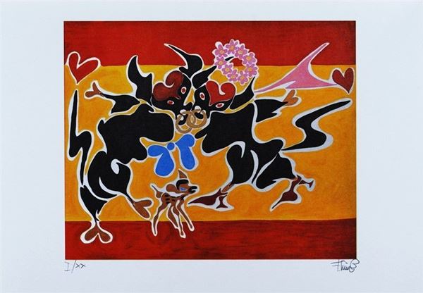 Francesco Cuomo : Senza titolo  - Litografia - Asta GRAFICA ED EDIZIONI - Galleria Pananti Casa d'Aste