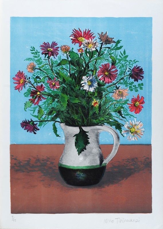 Nino Tirinnanzi : Aster  - Litografia - Asta GRAFICA ED EDIZIONI - Galleria Pananti Casa d'Aste