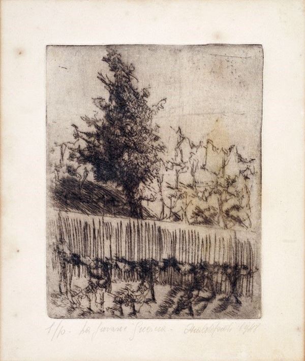 Anonimo, XX sec. : La giovane quercia  (1948)  - Litografia - Asta GRAFICA ED EDIZIONI - Galleria Pananti Casa d'Aste