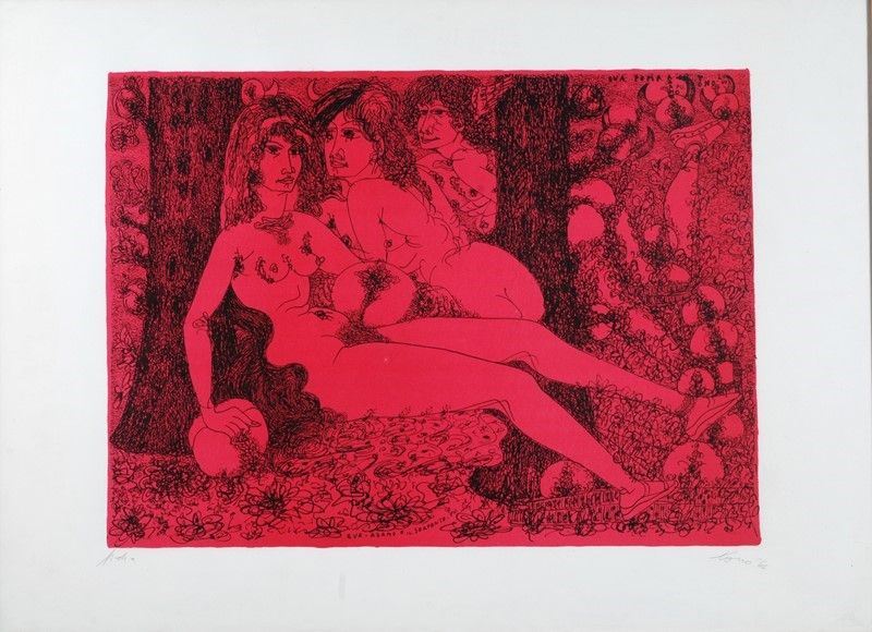 Tono Zancanaro - Eva, Adamo e il Serpente
