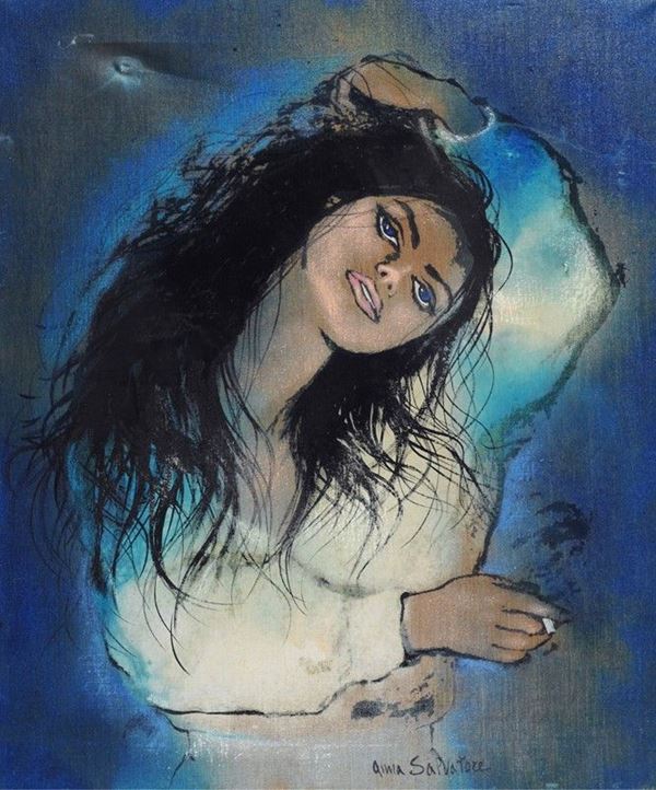 Anna Salvatore : Donna con sigaretta  - Auction Arte Moderna e Contemporanea - Galleria Pananti Casa d'Aste