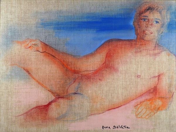 Anna Salvatore : Nudo   - Tecnica mista su tela - Asta Arte Moderna e Contemporanea - Galleria Pananti Casa d'Aste