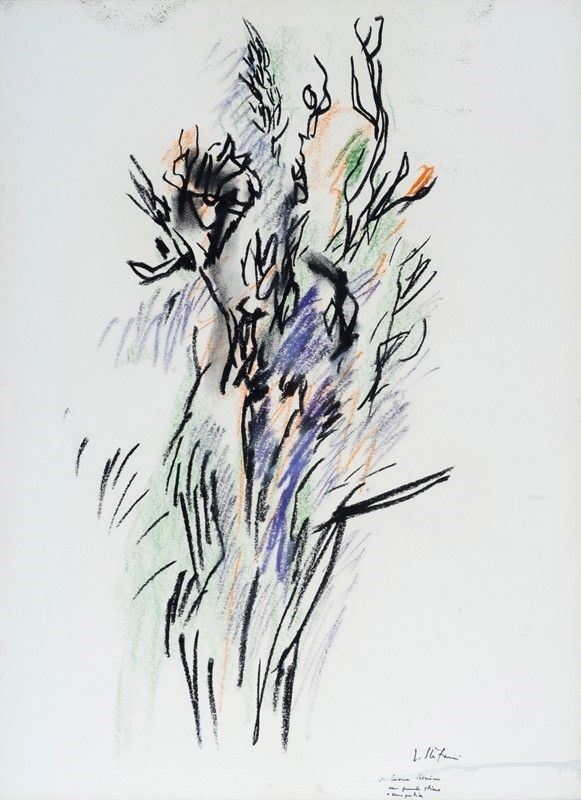 Anonimo, XX sec. : Mazzo di fiori  - Pastelli su carta - Asta Arte Moderna e Contemporanea - Galleria Pananti Casa d'Aste