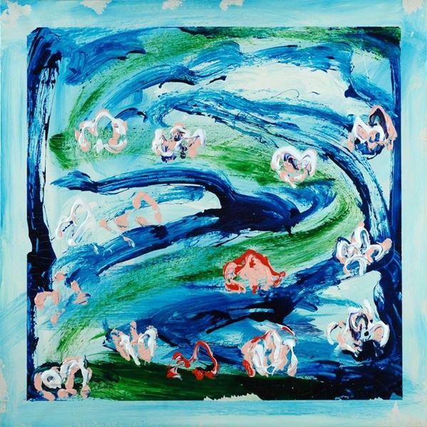 Mario Schifano : Senza titolo  (1989)  - Smalto e acrilico su tela preparata al computer - Asta Arte Moderna e Contemporanea - III - Galleria Pananti Casa d'Aste