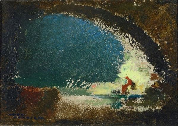 Seve Sospizio : Senza titolo  - Olio su compensato - Asta AUTORI DEL XX SEC - Galleria Pananti Casa d'Aste