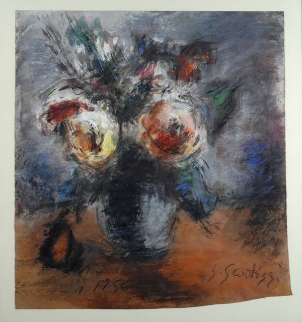 Sergio Scatizzi : vaso di fiori  (1956)  - Auction AUTORI DEL XX SEC - Galleria Pananti Casa d'Aste