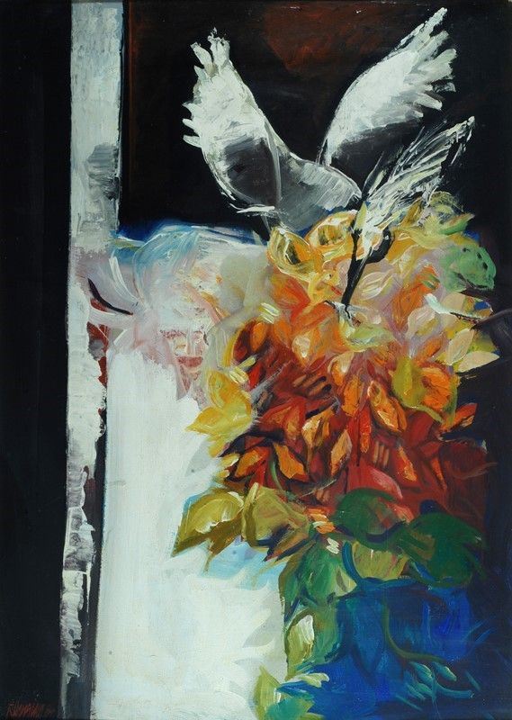 Natale Filannino : Vaso di fiori  (1964)  - Olio su tela - Asta AUTORI DEL XX SEC - Galleria Pananti Casa d'Aste