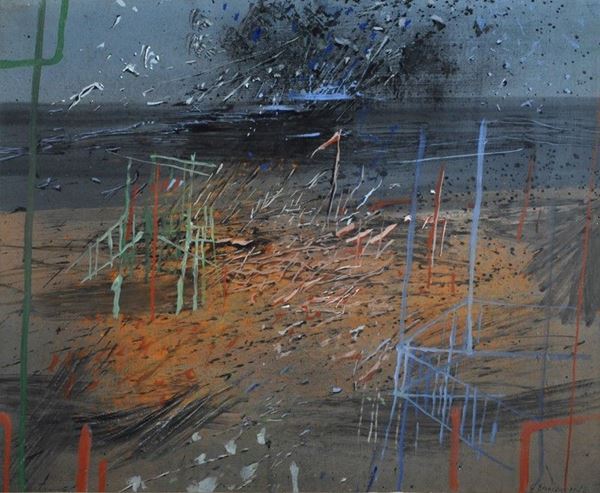 Giuseppe Romagnoni : Spiaggia   (1962)  - Auction AUTORI DEL XX SEC - Galleria Pananti Casa d'Aste