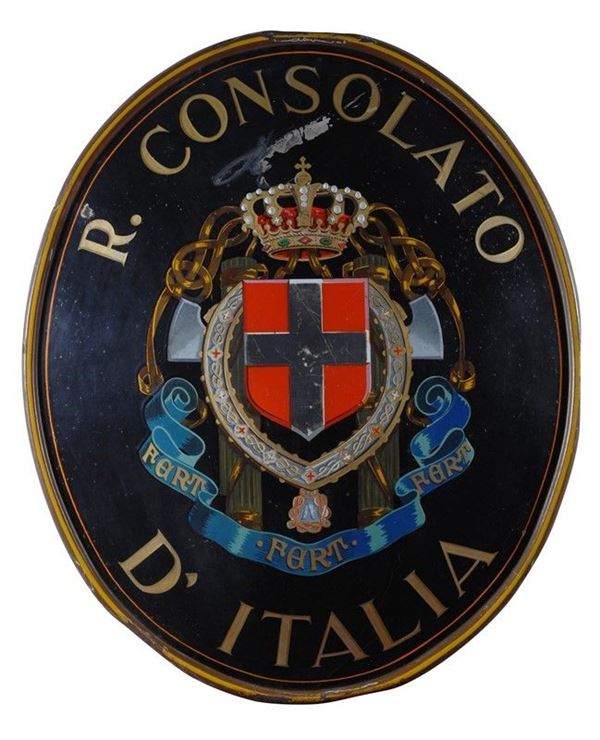 Stemma in lamiera smaltata  - Auction ARMI ANTICHE, MILITARIA, LIBRI - Galleria Pananti Casa d'Aste