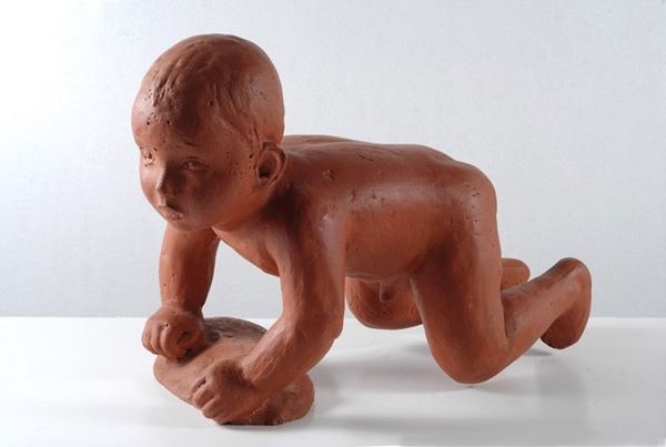 Giannetto Mannucci : Enrichetto  - Gesso dipinto - Auction Arte Moderna e Contemporanea - III - Galleria Pananti Casa d'Aste
