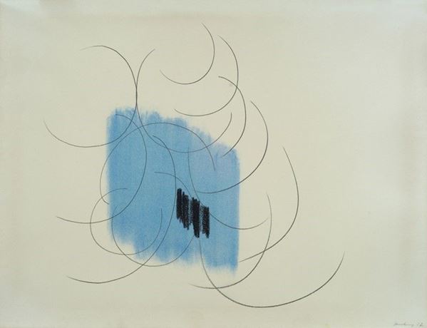 Hans Hartung : Composizione  (1957)  - Tecnica mista su carta riportata su tela - Auction Arte Moderna e Contemporanea - III - Galleria Pananti Casa d'Aste