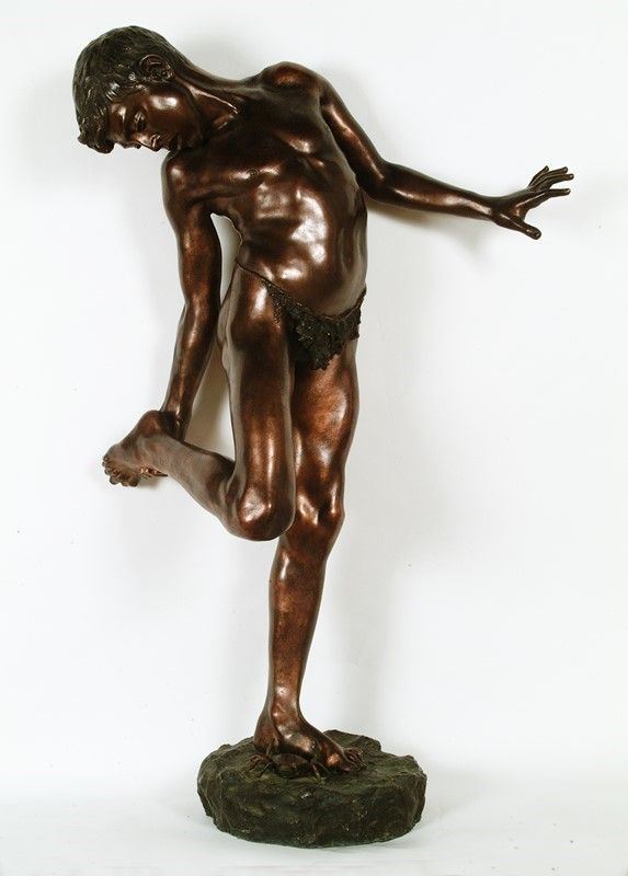 Annibale De Lotto : Pescatorello  - Scultura in bronzo, - Asta ARREDI E OGGETTISTICA - Galleria Pananti Casa d'Aste