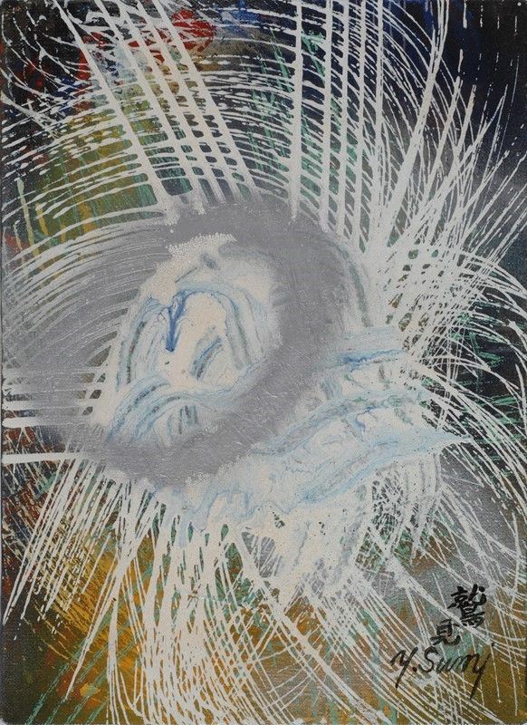 Yasuo Sumi : Senza titolo  - Tecnica mista su tela  - Asta Grafica ed Edizioni, Arte Moderna e Contemporanea - III - Galleria Pananti Casa d'Aste