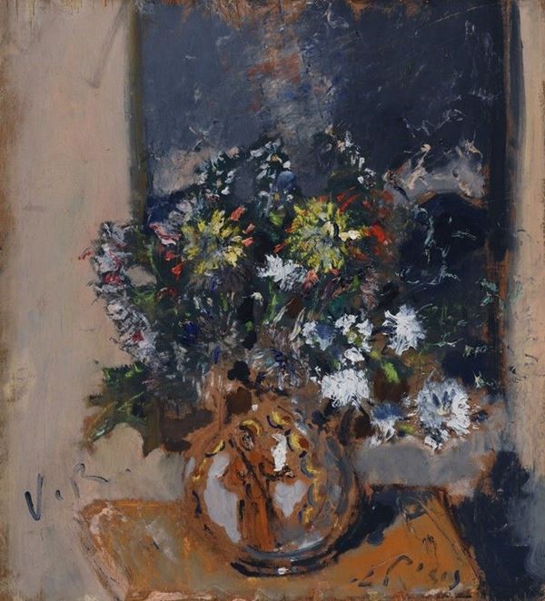 Filippo de Pisis : Vaso con fiori  (1941)  - Olio su tavola - Auction Arte Moderna e Contemporanea - III - Galleria Pananti Casa d'Aste