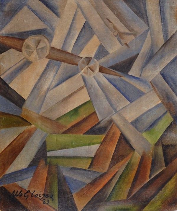 Albert Gleizes : Aviens  (1923)  - Olio su cartone - Asta Grafica ed Edizioni, Arte Moderna e Contemporanea - III - Galleria Pananti Casa d'Aste