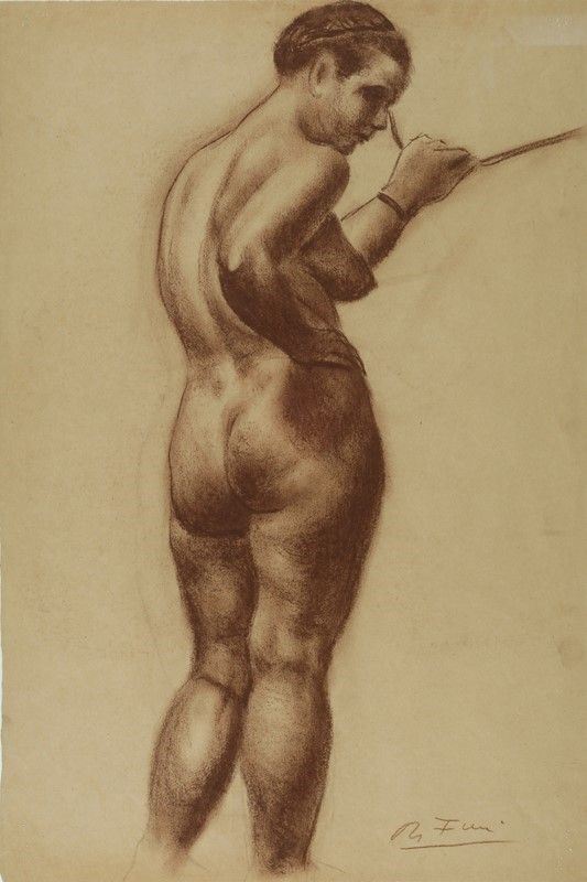 Achille Funi : Nudo di donna  - Pastello su carta - Auction Arte Moderna e Contemporanea - III - Galleria Pananti Casa d'Aste