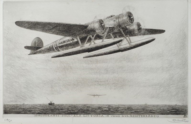 Antonio Carbonati - Idrovolanti Dell'ala Littoria in Volo sul Mediterraneo