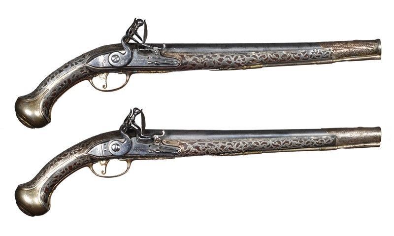 Coppia di Pistole a Pietra Focaia
