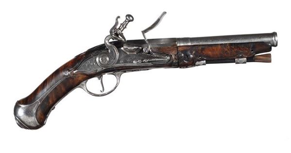 A flintlock pistol                                      