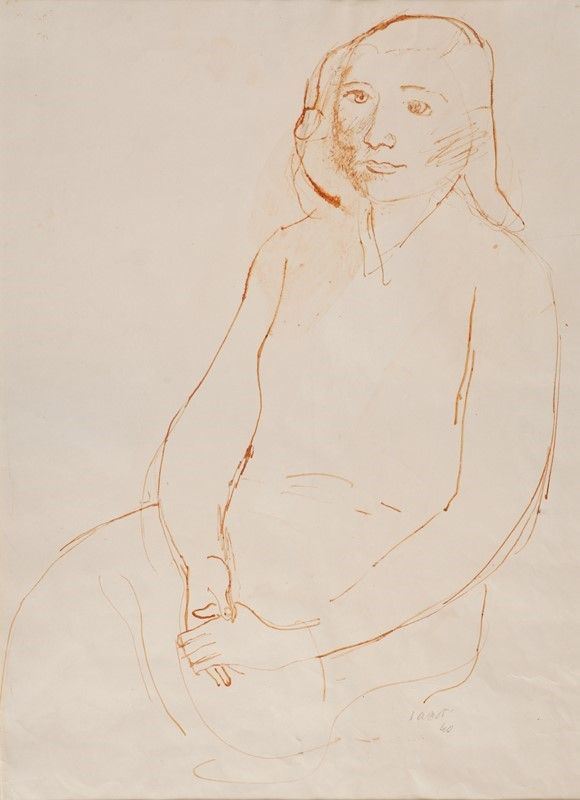 Bruno Saetti : Figura femminile  (1940)  - China su carta - Asta Grafica ed Edizioni, Arte Moderna e Contemporanea - III - Galleria Pananti Casa d'Aste