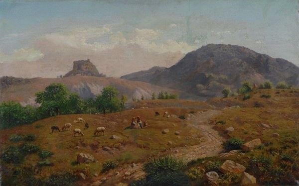 Attr. a Stefano Bruzzi - Paesaggio con armenti