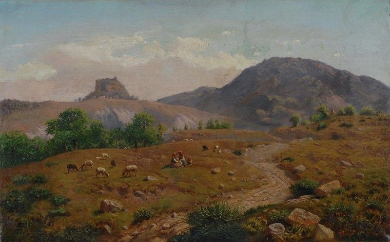 Attr. a Stefano Bruzzi - Paesaggio con Armenti