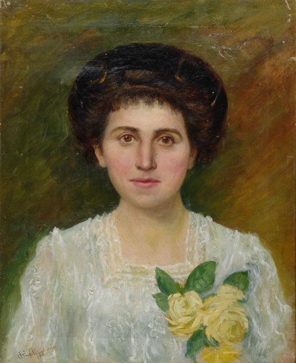 Anonimo, XX sec. : Ritratto di donna  - Auction AUTORI DEL XIX E XX SEC - II - Galleria Pananti Casa d'Aste