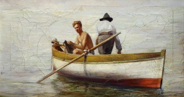 Anonimo, XX sec. : Pescatori  - Auction AUTORI DEL XIX E XX SEC - II - Galleria Pananti Casa d'Aste