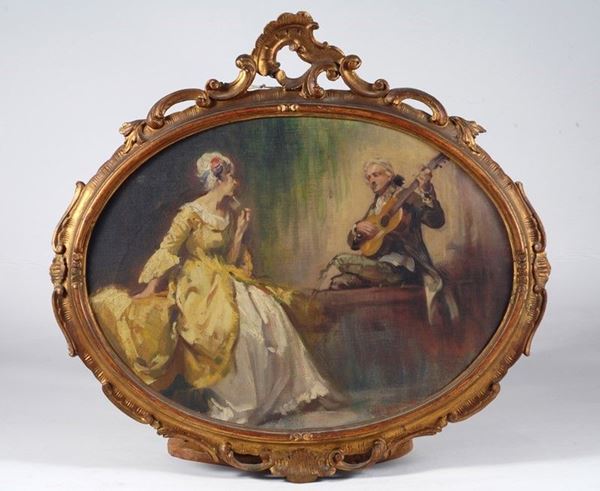 Anonimo, XIX - XX sec. : Concertino  - Olio su tela - Auction AUTORI DEL XIX E XX SEC - II - Galleria Pananti Casa d'Aste