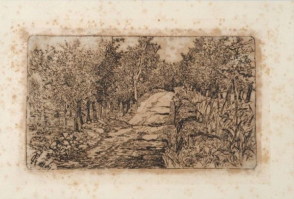 Giovanni Fattori : In Mugello  - Acquaforte - Asta AUTORI DEL XIX E XX SEC - II - Galleria Pananti Casa d'Aste