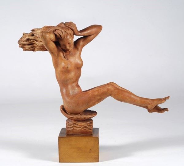 Mario Moschi : Ninfa  - Terracotta - Auction AUTORI DEL XIX E XX SEC - II - Galleria Pananti Casa d'Aste