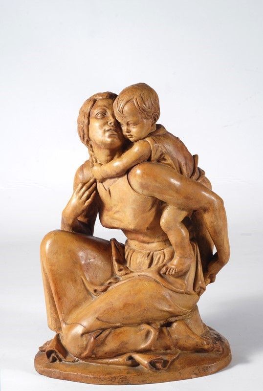 Mario Moschi : Maternità  - Terracotta - Asta Arte Moderna e Contemporanea - III - Galleria Pananti Casa d'Aste