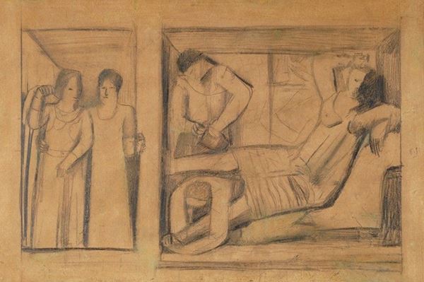 Marino Marini : Studio per bassorilievo  (1938/39)  - Matita su carta - Auction Arte Moderna e Contemporanea - III - Galleria Pananti Casa d'Aste