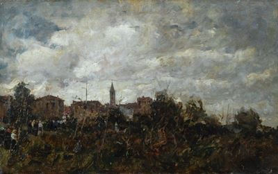 Paesaggio con Paese e Processione