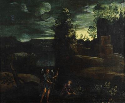 Paesaggio con Tobia e L'angelo