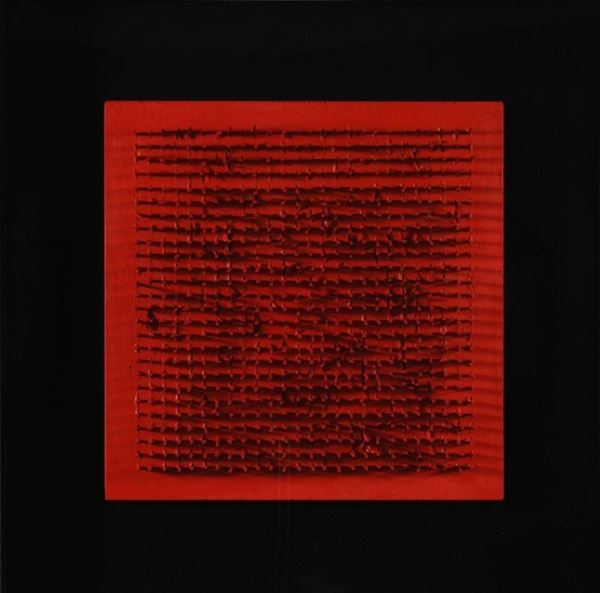 Bernard Aubertin : Senza titolo  (1970)  - Chiodi e acrilico su tavola - Auction Arte Moderna e Contemporanea - III - Galleria Pananti Casa d'Aste