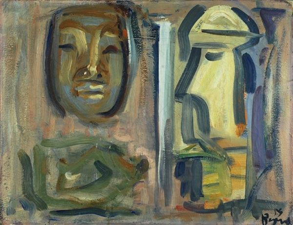 Enzo Pregno : Maschere  (1994)  - Olio su tela - Auction Arte Moderna e Contemporanea - III - Galleria Pananti Casa d'Aste