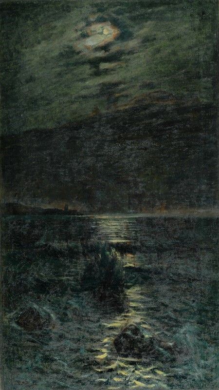 Niccol&#242; Cannicci : Notturno  (1905)  - Olio su tela - Asta AUTORI DEL XIX E XX SEC - II - Galleria Pananti Casa d'Aste