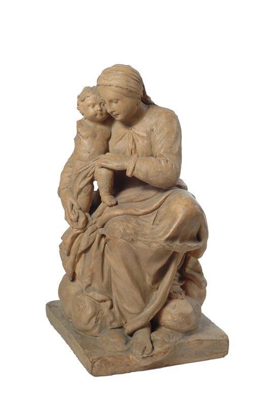 Scuola Toscana, XVII sec. - Madonna con bambino