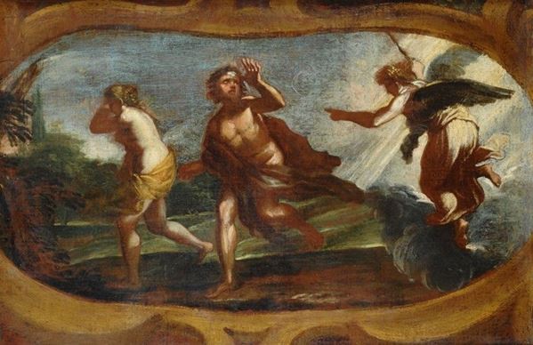 Pietro Sorri : Cacciata di Adamo ed Eva dal Paradiso  - Olio su tela - Auction Antiquariato - I - Galleria Pananti Casa d'Aste