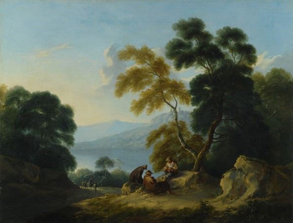 Benjamin Barker : La sosta dei pastori  (1797)  - Olio su tela - Asta Orologi, Antiquariato - I - Galleria Pananti Casa d'Aste