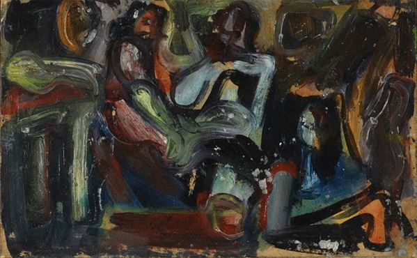 Emilio Vedova - Studio- Interno con figure