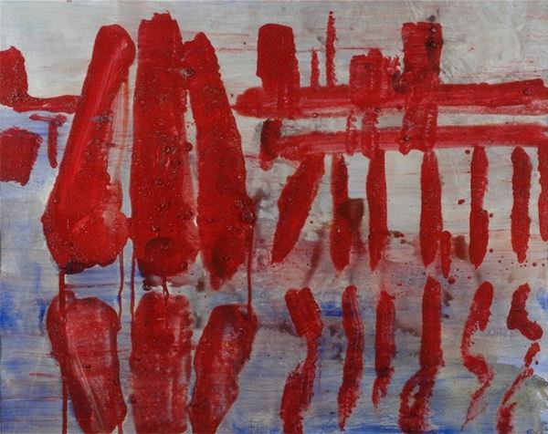 Giovanni Frangi : Porto Marghera  (2008)  - Olio su carta - Asta Grafica ed Edizioni, Arte Moderna e Contemporanea - III - Galleria Pananti Casa d'Aste