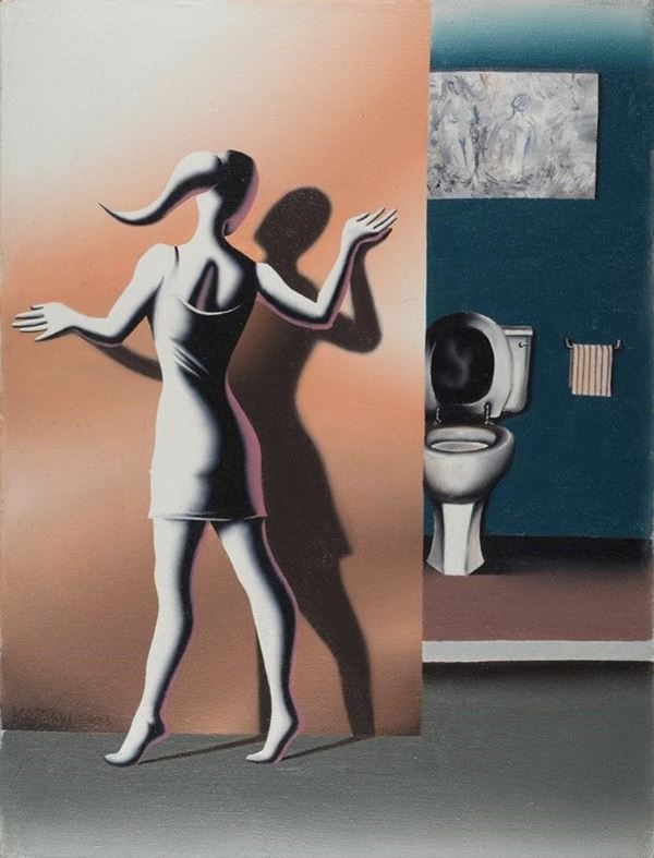 Mark Kostabi : Out of the East Village  (2003)  - Olio su tela - Auction Arte Moderna e Contemporanea - III - Galleria Pananti Casa d'Aste
