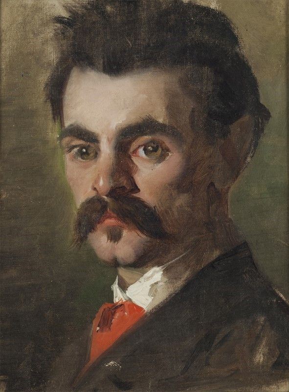 Attr. a Silvestro Lega : Ritratto virile   - Olio su tela - Asta AUTORI DEL XIX E XX SEC - Galleria Pananti Casa d'Aste