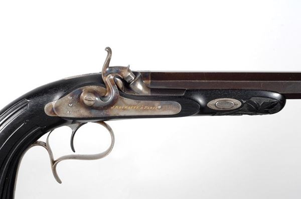 A cased pair of target percussion pistols (Francia, 1850 ca. - France,  circa 1850 ) - Auction Armi antiche e Militaria - Galleria Pananti Casa  d'Aste